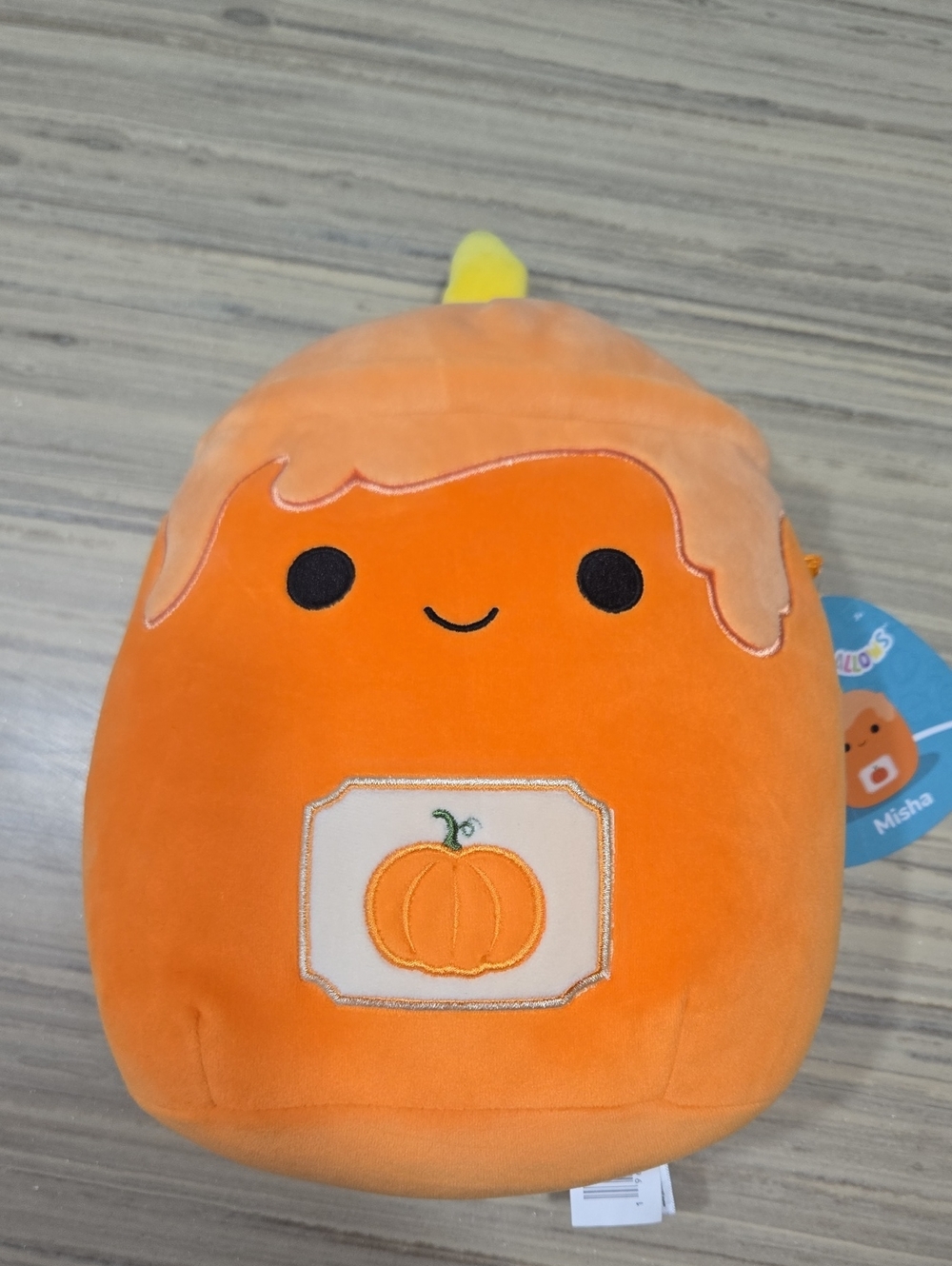 Squishmallows Orange Pumpkin Plush with Yellow Stem